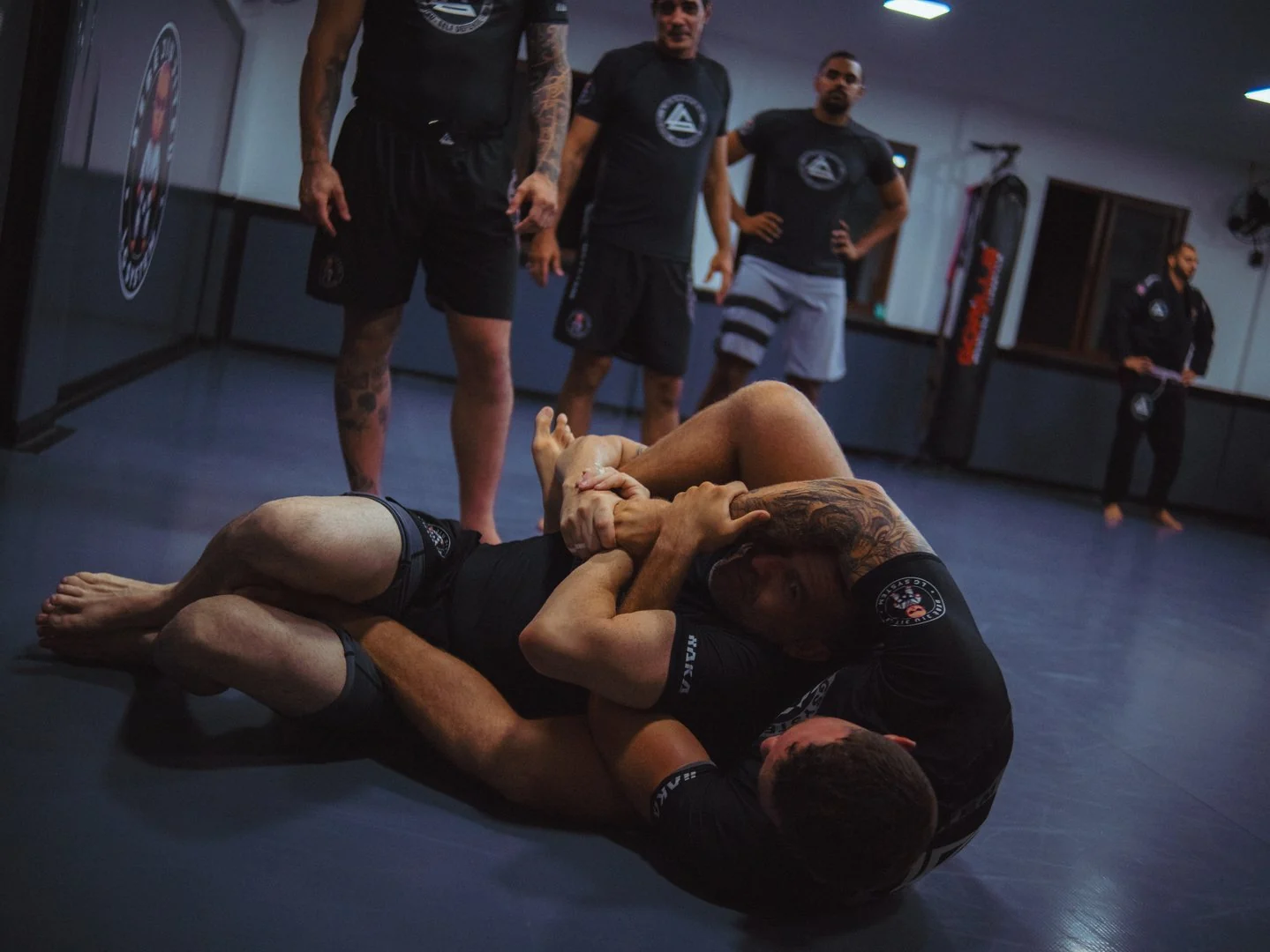Alunos praticando Jiu-Jitsu na LG System Stiep